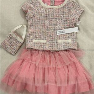 Badgley Mischka Pink and Cream Kids Matching Set